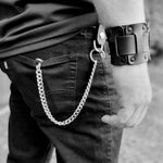 Load image into Gallery viewer, LEATHER CUFF BRACELET / BIKER&#39;S WRISTBAND - brown leather
