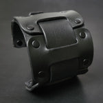 Load image into Gallery viewer, LEATHER CUFF BRACELET / BIKER&#39;S WRISTBAND - black leather
