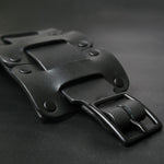 Load image into Gallery viewer, LEATHER CUFF BRACELET / BIKER&#39;S WRISTBAND - black leather
