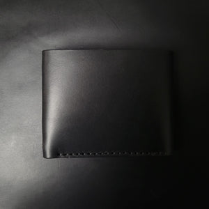 CLASSIC BIKER WALLET - black leather/built-in hole grommet