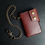 Load image into Gallery viewer, 6 POCKET BIKER WALLET - brown leather/antique brass hardware
