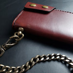 Load image into Gallery viewer, 6 POCKET BIKER WALLET - brown leather/antique brass hardware
