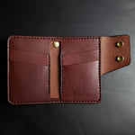 Load image into Gallery viewer, 6 POCKET BIKER WALLET - brown leather/natural brass hardware
