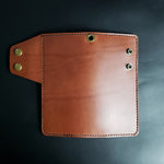 Load image into Gallery viewer, LONG TRUCKER WALLET - brown leather/antique brass hardware
