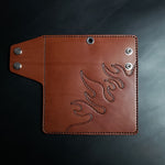 Load image into Gallery viewer, LONG TRUCKER WALLET Blazing Biker Style - brown leather/nickel plate hardware
