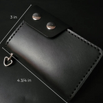 Load image into Gallery viewer, 6 POCKET BIKER WALLET - black Leather/nickel plate hardware

