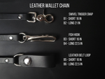 Load image into Gallery viewer, 6 POCKET BIKER WALLET - black Leather/nickel plate hardware
