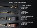 Load image into Gallery viewer, LONG TRUCKER WALLET - brown leather/antique brass hardware

