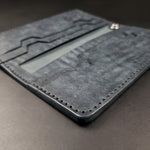 Load image into Gallery viewer, LONG TRUCKER WALLET - blue italian leather / nickel plate hardware
