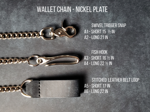 LONG TRUCKER WALLET - blue italian leather / nickel plate hardware