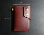 Load image into Gallery viewer, 6 POCKET BIKER WALLET - brown leather/natural brass hardware

