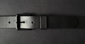 stitched ALL BLACK LEATHER BELT