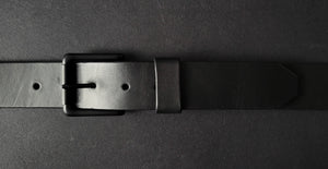 ALL BLACK LEATHER BELT