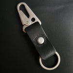Load image into Gallery viewer, BLACK LEATHER KEYRING - nickel matte hardware
