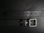 Load image into Gallery viewer, BLACK LEATHER BELT - nickel matte buckle
