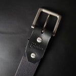 Load image into Gallery viewer, BLACK LEATHER BELT - nickel matte buckle
