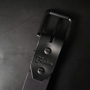 ALL BLACK LEATHER BELT