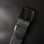 Load image into Gallery viewer, stitched ALL BLACK LEATHER BELT
