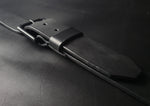 Load image into Gallery viewer, stitched ALL BLACK LEATHER BELT
