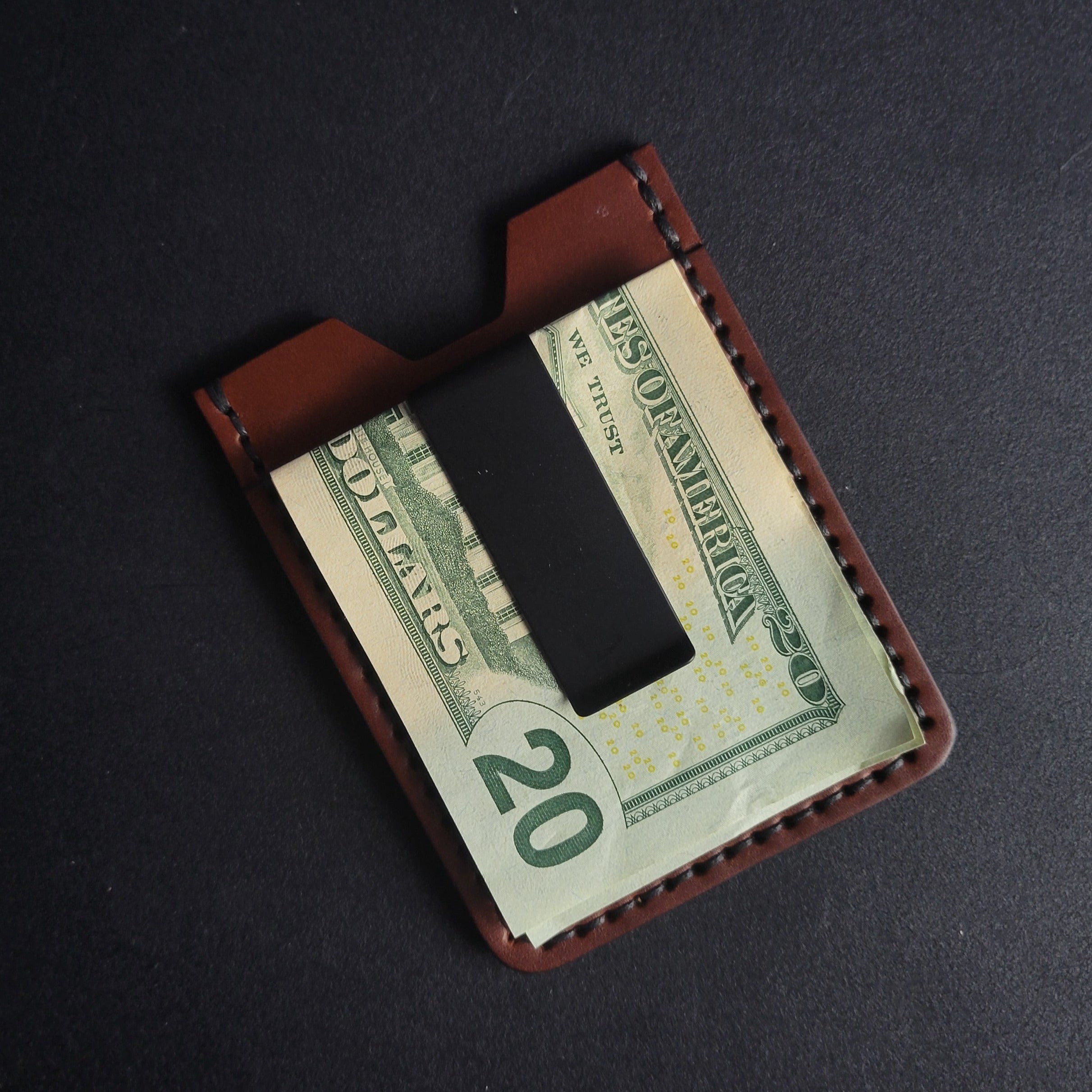 MONEY CLIP WALLET  - dark brown