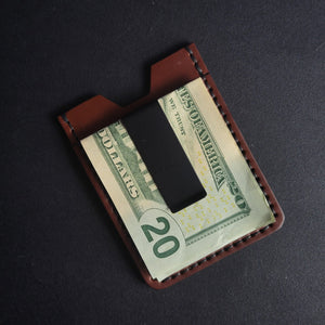 MONEY CLIP WALLET  - dark brown