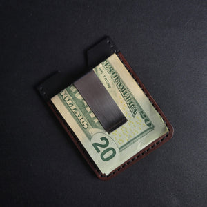 MONEY CLIP WALLET  - dark brown/black