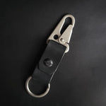 Load image into Gallery viewer, BLACK LEATHER KEYRING - nickel matte hardware
