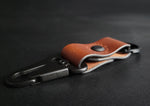 Load image into Gallery viewer, BROWN LEATHER KEYRING - black matte hardware
