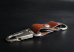 Load image into Gallery viewer, BROWN LEATHER KEYRING - nickel matte hardware
