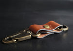 Load image into Gallery viewer, BROWN LEATHER KEYRING - antique brass hardware
