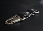 Load image into Gallery viewer, BLACK LEATHER KEYRING - nickel matte hardware
