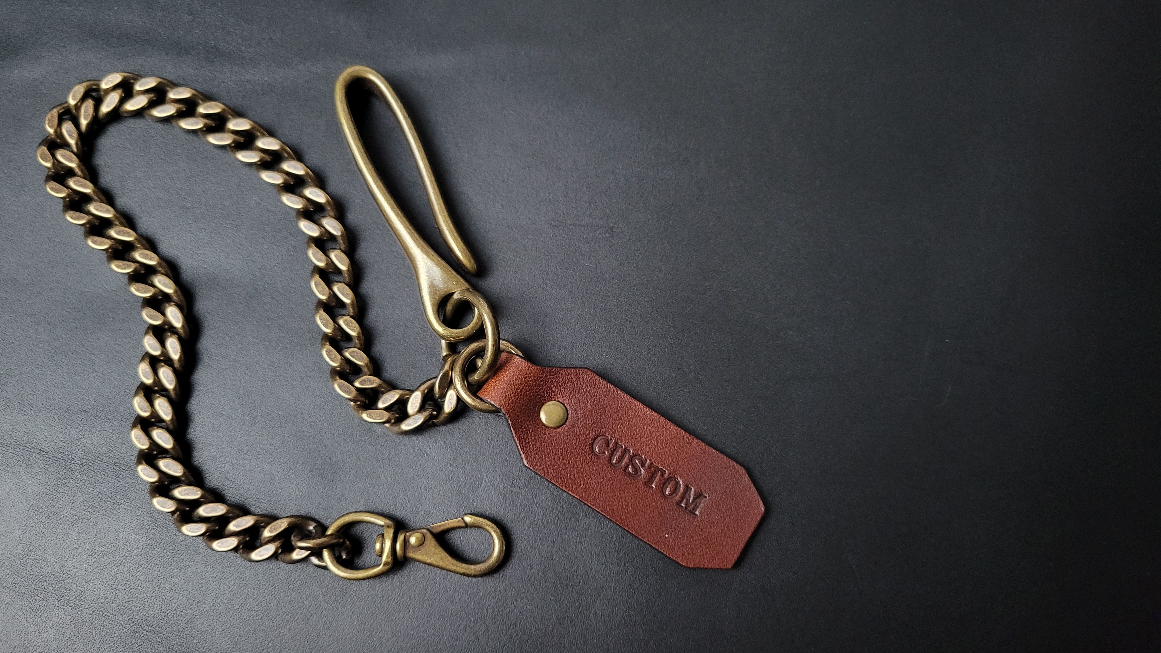WALLET CHAIN - antique brass hardware – Fearless Leather