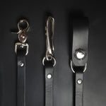 Load image into Gallery viewer, BLACK LEATHER STRAP WALLET CHAIN - Nickel Plate
