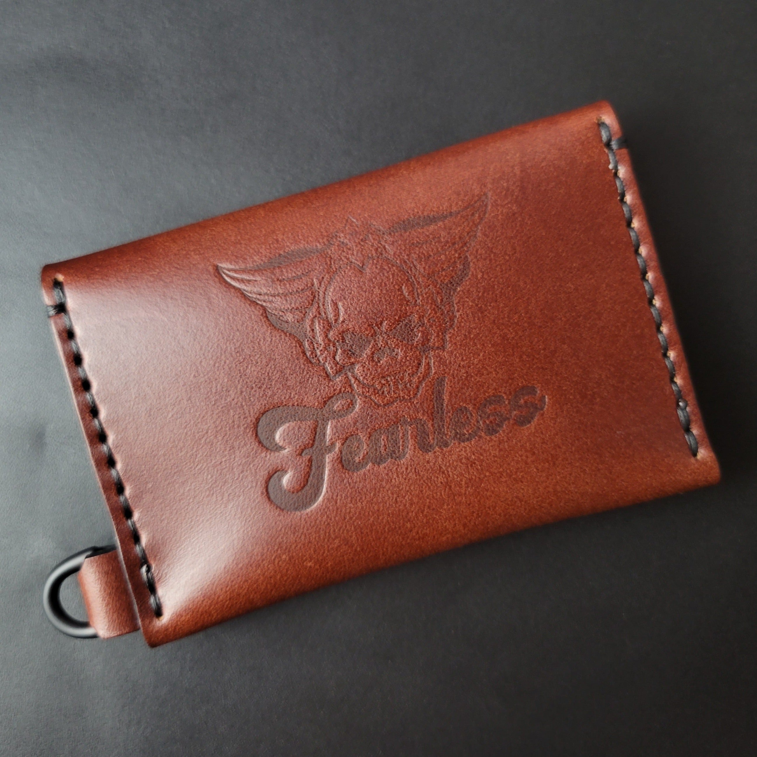 SINGLE POCKET BIKER WALLET - brown