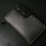 Load image into Gallery viewer, 6 POCKET BIKER WALLET - black leather/D-ring
