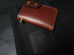 Load image into Gallery viewer, 6 POCKET BIKER WALLET - brown leather/antique brass hardware
