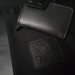 Load image into Gallery viewer, 6 POCKET BIKER WALLET - black leather/D-ring
