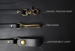 Load image into Gallery viewer, BLACK LEATHER STRAP WALLET CHAIN - antique brass
