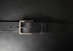 Load image into Gallery viewer, BLACK LEATHER BELT - nickel matte buckle
