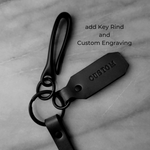 Load image into Gallery viewer, BLACK LEATHER STRAP WALLET CHAIN - antique brass
