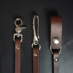 Load image into Gallery viewer, BROWN LEATHER STRAP WALLET CHAIN - Nickel Plate
